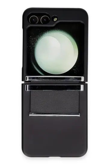 Newface Samsung Galaxy Z Flip 6 Kılıf Belt Flip Kapak - Siyah resmi