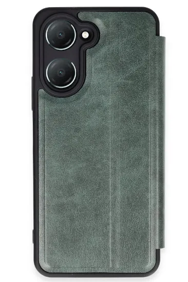 Newface Vivo Y18 Kılıf Flip Cover - Koyu Yeşil resmi
