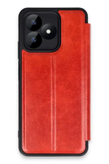 Newface Realme Note 50 4G Kılıf Flip Cover - Kırmızı resmi