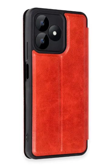 Newface Realme Note 50 4G Kılıf Flip Cover - Kırmızı resmi