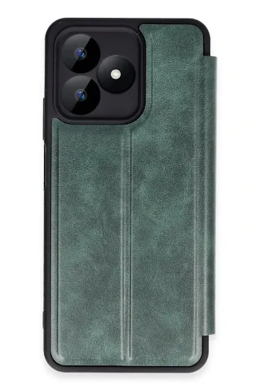 Newface Realme Note 50 4G Kılıf Flip Cover - Koyu Yeşil resmi