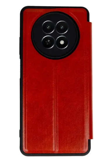 Newface Realme 12 5G Kılıf Flip Cover - Kırmızı resmi