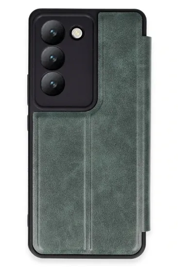 Newface Vivo V30 Lite 4G Kılıf Flip Cover - Koyu Yeşil resmi