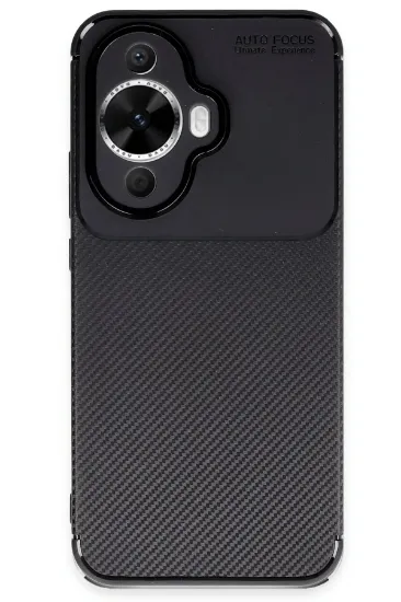 Newface Huawei Nova 12S Kılıf Auto Focus Karbon Kapak - Siyah resmi