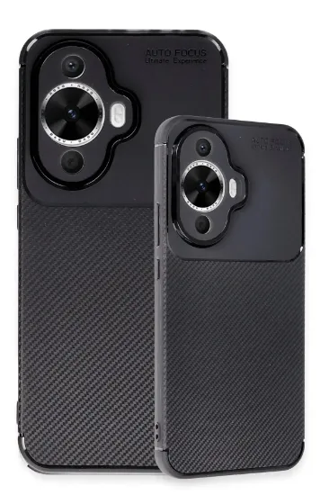 Newface Huawei Nova 12S Kılıf Auto Focus Karbon Kapak - Siyah resmi