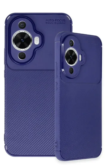 Newface Huawei Nova 12S Kılıf Auto Focus Karbon Kapak - Lacivert resmi