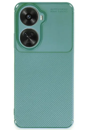 Newface Huawei Nova 12 SE Kılıf Auto Focus Karbon Kapak - Koyu Yeşil resmi