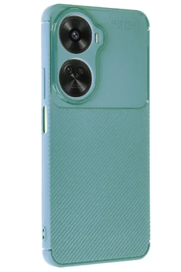 Newface Huawei Nova 12 SE Kılıf Auto Focus Karbon Kapak - Koyu Yeşil resmi