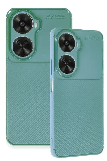 Newface Huawei Nova 12 SE Kılıf Auto Focus Karbon Kapak - Koyu Yeşil resmi