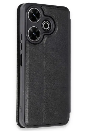 Newface Xiaomi Redmi 13 4G Kılıf Flip Cover - Siyah resmi