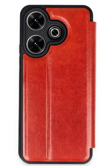 Newface Xiaomi Redmi 13 4G Kılıf Flip Cover - Kırmızı resmi