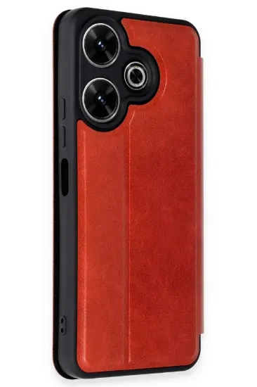 Newface Xiaomi Redmi 13 4G Kılıf Flip Cover - Kırmızı resmi