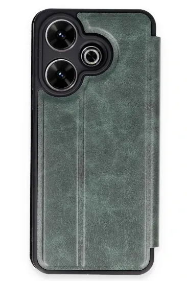 Newface Xiaomi Redmi 13 4G Kılıf Flip Cover - Koyu Yeşil resmi