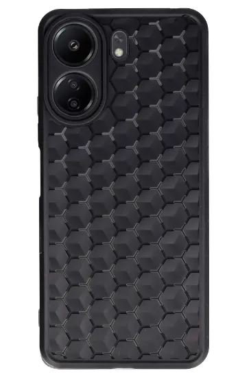 Newface Xiaomi Redmi 13C Kılıf Petek Silikon Kapak - Siyah resmi