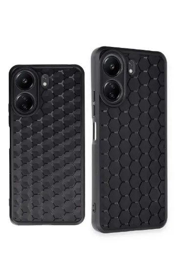 Newface Xiaomi Redmi 13C Kılıf Petek Silikon Kapak - Siyah resmi