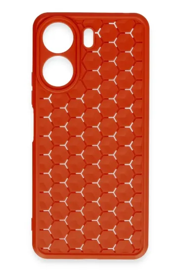 Newface Xiaomi Redmi 13C Kılıf Petek Silikon Kapak - Kırmızı resmi