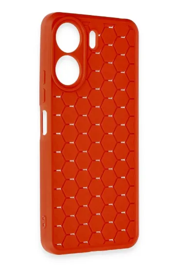 Newface Xiaomi Redmi 13C Kılıf Petek Silikon Kapak - Kırmızı resmi