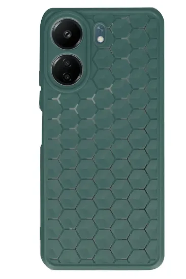 Newface Xiaomi Redmi 13C Kılıf Petek Silikon Kapak - Koyu Yeşil resmi