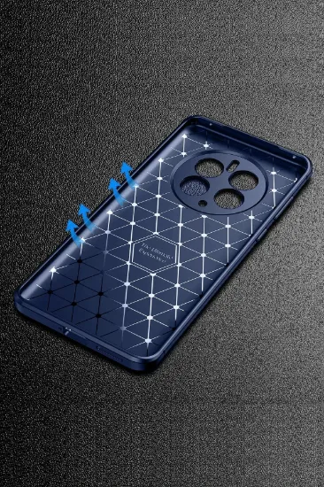 Newface Realme 12 Pro Plus Kılıf Auto Focus Karbon Kapak - Lacivert resmi