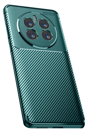 Newface Realme 12 Pro Plus Kılıf Auto Focus Karbon Kapak - Koyu Yeşil resmi