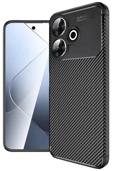 Newface Xiaomi Redmi 13 4G Kılıf Auto Focus Karbon Kapak - Siyah resmi