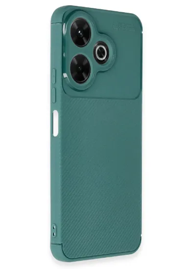 Newface Xiaomi Redmi 13 4G Kılıf Auto Focus Karbon Kapak - Koyu Yeşil resmi