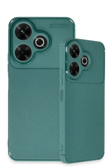 Newface Xiaomi Redmi 13 4G Kılıf Auto Focus Karbon Kapak - Koyu Yeşil resmi