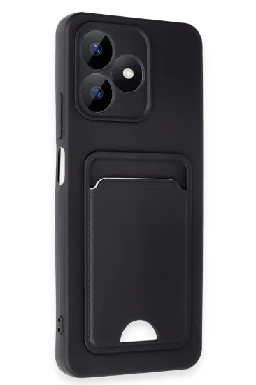 Newface Realme Note 50 4G Kılıf Kelvin Kartvizitli Silikon - Siyah resmi