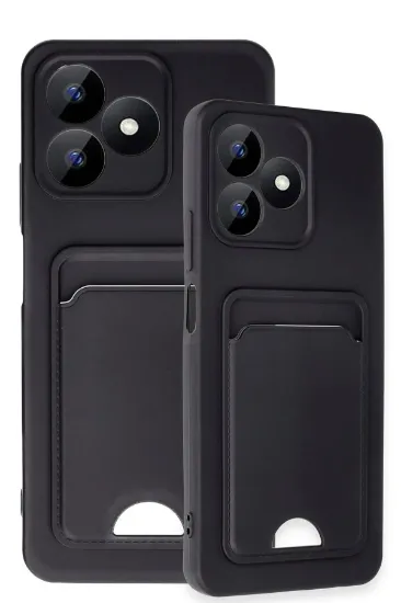 Newface Realme Note 50 4G Kılıf Kelvin Kartvizitli Silikon - Siyah resmi