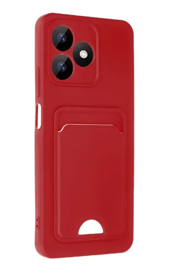 Newface Realme Note 50 4G Kılıf Kelvin Kartvizitli Silikon - Kırmızı resmi