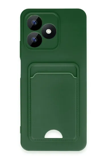 Newface Realme Note 50 4G Kılıf Kelvin Kartvizitli Silikon - Koyu Yeşil resmi