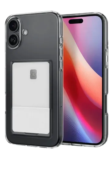 Newface iPhone 16 Kılıf Kart Şeffaf Silikon - Şeffaf resmi