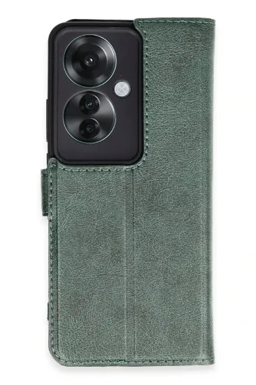 Newface Oppo Reno 11F Kılıf Trend S Plus Kapaklı Kılıf - Yeşil resmi