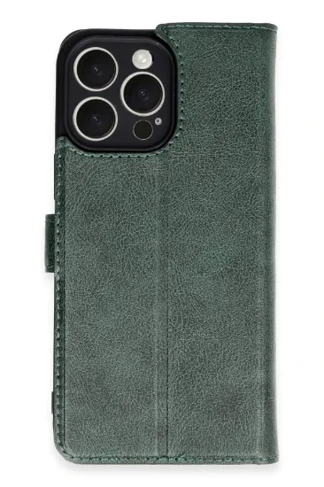 Newface iPhone 16 Pro Max Kılıf Trend S Plus Kapaklı Kılıf - Yeşil resmi
