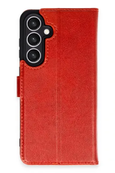 Newface Samsung Galaxy S24 FE Kılıf Trend S Plus Kapaklı Kılıf - Kırmızı resmi