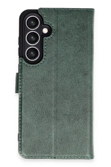 Newface Samsung Galaxy S24 FE Kılıf Trend S Plus Kapaklı Kılıf - Yeşil resmi