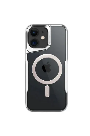 Newface iPhone 11 Kılıf Boyi Magsafe Silikon Kapak - Gümüş resmi