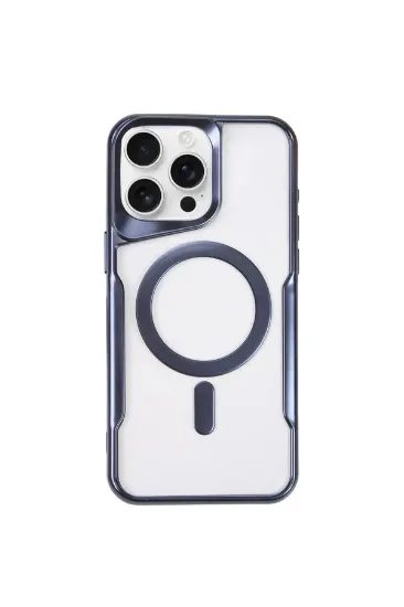 Newface iPhone 11 Pro Max Kılıf Boyi Magsafe Silikon Kapak - Lacivert resmi