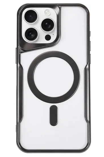 Newface iPhone 14 Pro Kılıf Boyi Magsafe Silikon Kapak - Siyah resmi