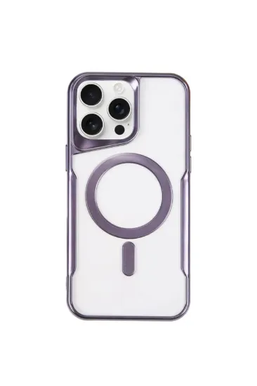 Newface iPhone 14 Pro Kılıf Boyi Magsafe Silikon Kapak - Derin Mor resmi