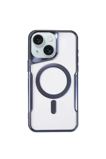 Newface iPhone 15 Kılıf Boyi Magsafe Silikon Kapak - Lacivert resmi