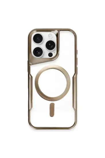 Newface iPhone 15 Pro Kılıf Boyi Magsafe Silikon Kapak - Kahverengi resmi