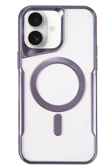 Newface iPhone 16 Plus Kılıf Boyi Magsafe Silikon Kapak - Derin Mor resmi