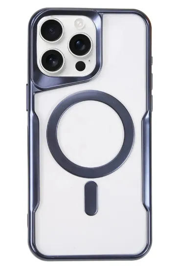 Newface iPhone 16 Pro Kılıf Boyi Magsafe Silikon Kapak - Lacivert resmi