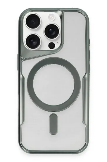 Newface iPhone 16 Pro Max Kılıf Boyi Magsafe Silikon Kapak - Yeşil resmi