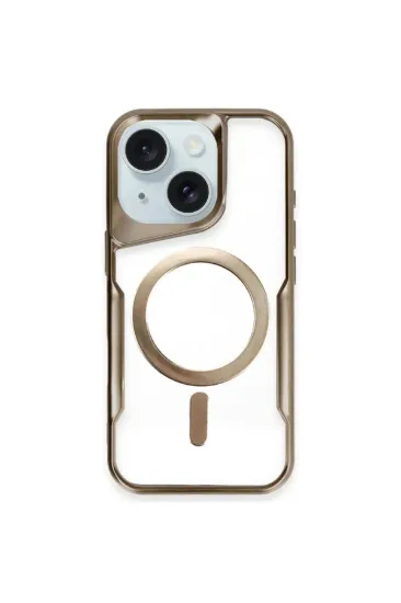 Newface iPhone 14 Kılıf Boyi Magsafe Silikon Kapak - Kahverengi resmi