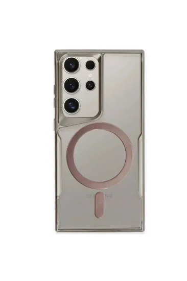 Newface Samsung Galaxy S24 Ultra Kılıf Boyi Magsafe Silikon Kapak - Titan Gri resmi