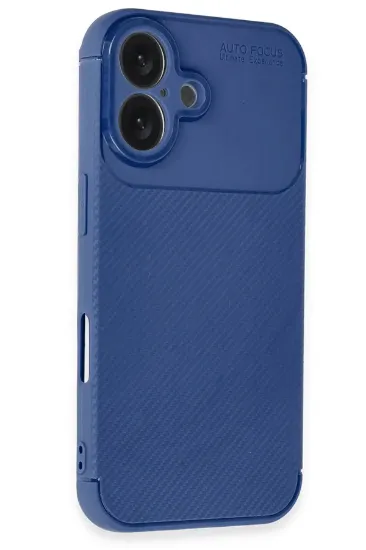 Newface iPhone 16 Kılıf Auto Focus Karbon Kapak - Lacivert resmi