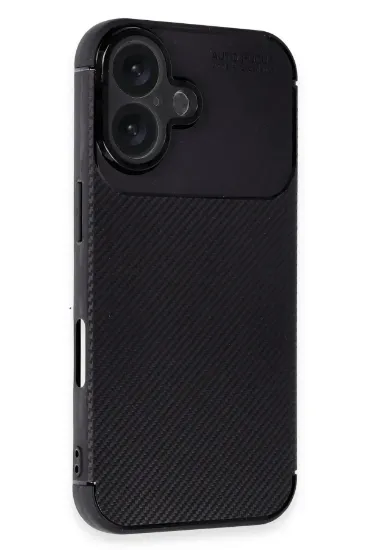 Newface iPhone 16 Plus Kılıf Auto Focus Karbon Kapak - Siyah resmi