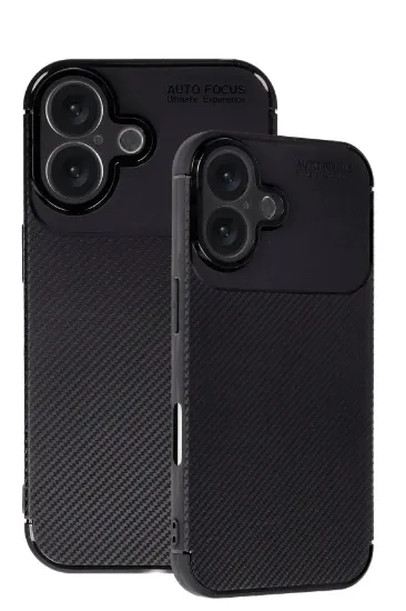 Newface iPhone 16 Plus Kılıf Auto Focus Karbon Kapak - Siyah resmi